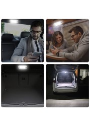 2 قطعة RV الداخلية ضوء 10 واط 48 LED سقف قبة تيار مستمر LED أضواء لسيارة شريط لاصق على الوجهين القراءة ضوء ل سيارة RV تخييم قارب