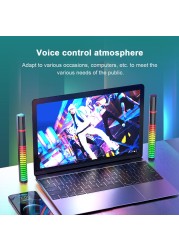 D10 APP Control Voice Activated Rhythm Lamp 32 Bit RGB Audio Spectrum Bar Pickup DJ LED Level Light Bar for Car Atmosphere Light