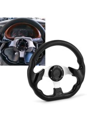 Universal 13" 320mm racing sport car steering wheel with horn button carbon fiber