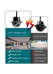 Smartour 170 Degree Reversing Camera Fisheye Silver Lens HD Night Vision With Parking Line Car CCD Punch Front Rear View Camera