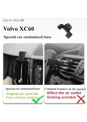 For Volvo XC60 2018-2021 Car Phone Holder Air Vent Wireless Charger 360 Navigation Bracket Support GPS