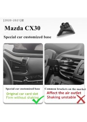 For Mazda CX30 2020-2021 Car Phone Holder Air Vent Wireless Charger 360 Rotating Navigation Bracket Support GPS