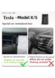 For Tesla Model X Model S 2014-2021 Car Phone Holder Air Vent Wireless Charger 360 Navigation Bracket Support GPS