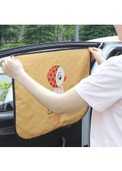 Universal Magnetic Car Sun Shade Cover UV Protection Curtain Side Window Sunshade Cover for Baby Kids Cute Cartoon Car Styling