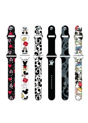 Disney Mickey Minnie Silicone Strap For Apple Watch Band 44mm 45mm 42mm 40mm 38mm 41mm iWatch Bracelet Apple watch 6 5 3 SE 7