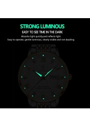 POEDAGAR Men's Watch Fashion Business Quartz Watches Swiss Brand Luxury Waterproof Luminous Stainless Steel Stain Men Wristwatches