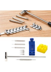 Watch Repair Tool Set Watch Strap Link Prong Strap Bracelet Chain Pin Remover Adjuster Tool Kit for Professional Watches