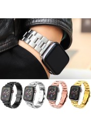 stainless steel strap for apple watch band 42mm 38mm 40mm 44mm 45mm 41mm metal bracelet iwatch series 5 4 3 SE 6 7 accessories