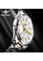 OUPINKE Luxury Brand Fully Automatic Mechanical Watches for Men Steel Watches Business Watches Mechanical Watches