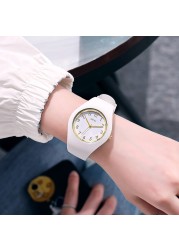 Full silicone ladies clock skin-friendly strap school girl elegant women dress accessories