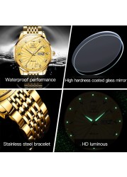 Top luxury brand automatic men's watch mechanical waterproof stainless steel wristwatch fashion watches relogio masculino 41mm