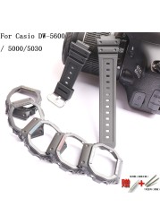 الاكسسوارات ووتش الراتنج حزام 16 مللي متر ل كاسيو G-SHOCK DW5600 5700 GW5035 5000 شفافة سيليكون الرجال و المرأة الرياضية الفرقة