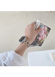 Women girls slim strap for apple fashion strap se 6 5 4 3 2 1 stainless steel strap Iwatch chain 42mm 38mm 40mm 44mm