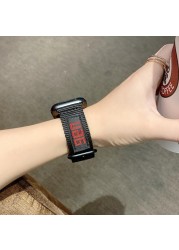 Nylon Strap for Apple Watch Band 44mm 40mm Korea 42mm 38mm Wristband Strap Magic Loop Bracelet iWatch Series 7 6 5 4 Se 41/45mm