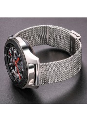 Stainless Steel Watch Band Bracelet 16mm 18mm 20mm 22mm Mesh Milanese Loop Watchbands Women Men Replacement Accessories Strap