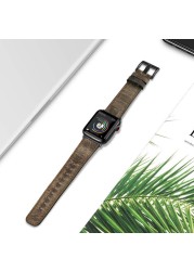 Retro cowhide leather strap for apple watch 7 44mm 40mm 41mm 45mm iwatch strap bracelet correa apple watch series 7 6 5 4 3 2 se band