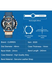 CURREN Casual Sport Watch Blue Watch Men Luxury Military Leather Wrist Watch Man Watch Fashion Chronograph Relogio Masculino