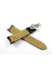 22/23/24mm For T035407A T035617A T035627A T035614 High Quality Butterfly Buckle Genuine Leather Curved End Watchband Belts