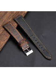 Retro Soft Leather Watch Strap 18 19 20 21 22mm Brown Leather Handmade