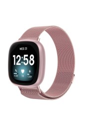 Milanese Band for Fitbit Versa 3/Sense Stainless Steel Strap Women Men Magnetic Watch Strap Compatible with Fitbit sense