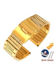 Watch Band For Samsung Galaxy 4 Premium Solid Stainless Steel Watch Bracelet Straps For Huawei Wristband 18 20mm 22 24mm