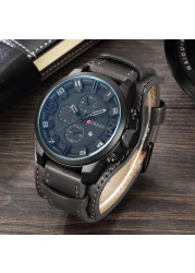 CURREN Top Brand Luxury Men's Watches Men's Watches Date Sports Military Watch Leather Strap Quartz Business Men Watch Gift 8225