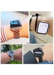 slim strap for apple watch band 40mm 44mm 38mm 42mm 40mm girl/women ultra-thin metal bracelet apple watch serie 6 5 4 3 se band