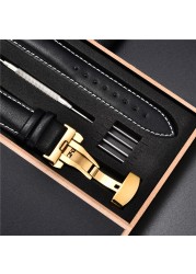 Leather Straps With Box For Samsung Galaxy Watch 4 40mm 44mm/4 Classic 42mm 46mm Active 2 Band Replacement Watchband Bracelets