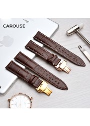 guzzle watchband 18mm 19mm 20mm 21mm 22mm 24mm calf leather strap butterfly buckle strap bracelet accessories wristbands