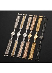 Solid Stainless Steel Watch Band 12mm 13 14 16 17 18mm 19 20mm 21 22mm Replacement Watch Strap 3 Rows Wristband Bracelet w/Tools