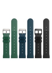 22mm Waffle Watch Strap 20mm Bracelets Fashion 20 22mm Universal Mens Watch Band Rubber