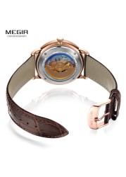 MEGIR - Genuine Leather and Stainless Steel Watch Strap, Fabric Strap Accessory