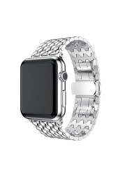 For Apple watch band 44mm 40mm 42mm 38mm 41 45mm metal strap for iwatch series 7 6 SE 5 4 3 accessories stainless steel bracelet