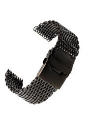 Samsung - Milanese Loop Watch Band, Stainless Steel Mesh, Woven, 18 20 22 24mm, Double Button, Solid Watch Strap