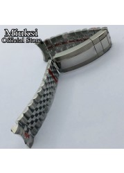 Miuksi 20mm Silver Gold Jubilee Bracelet Slide Glide Lock Clasp 904L Stainless Steel Strap Fit Watch Case Watch Band