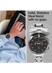 No Gaps Stainless Steel Strap For Samsung Galaxy Watch 4 Classic 46mm 42mm Wrist Band Curved End Metal Bracelet Strap Accessories