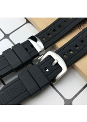 25mm*20mm Rubber Watchband Replacement for Edifice Series EF-552 Waterproof Sport Watch Strap Silicone Steel Clasp Free Tools