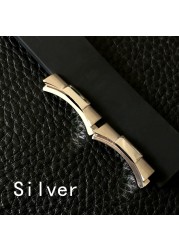 20mm 21mm Silver Black Gold Rose Gold Solid Curved Link End Endlink Only for Daytona Watch Band Rubber Leather