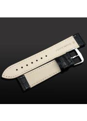 MAIKES Watch Accessories Genuine Leather Watch Strap Crocodile Pattern Wrist Band Soft Watches 12mm-20mm Black Bracelets