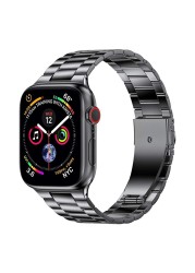 Ultrathin Stainless Steel Strap for Apple Watch 7 6 5 4 3 SE Band 38mm 40mm 44mm 45mm Metal Bracelet for iWatch Watch Series