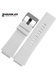 30mm 28mm Black New High Quality Watch Band Men's Strap For DZ1089 DZ1123 DZ1132 Replacement Convex Mouth Strap 30*22mm Black