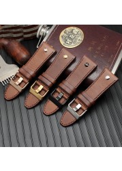 Genuine Leather Watchband for Diesel Watch Strap DZ4476/4482 DZ7408 7406 4318 Strap 22 24 26 28mm Big Size Men Wrist Watch Band