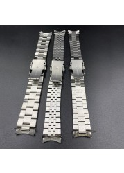 316L الفولاذ المقاوم للصدأ المحار Watchband ل Seiko الرجال ساعة اكسسوارات الصلبة اليوبيل سوار منحني حزام 18/19/20/21/22/23/24 مللي متر