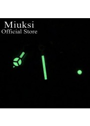 Miuksi Watch Silver Hands Green Blue Luminous Hands Fit NH35 NH36 ETA2824 2836 Miyota8205 8215 821A Mingzhu DG2813 3804 Movement