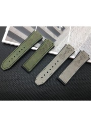 Convex Real Leather Silicone Rubber Watchband 25*17mm for Hublot Strap for Big Bang Strap Watch Band Authentic Bracelet Logo