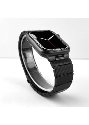 Carbon Fiber Strap for Apple Watch Band 44mm 42mm 41mm 45mm 40mm 38mm Lightweight Link Strap Bracelet iWatch Series 5 4 3 6 SE 7