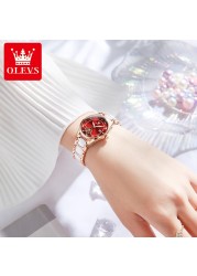 OLEVS Luxury Quartz Women's Watch Japan Movement 30M Waterproof Watch for Women Ceramic Women's Wristwatch Gift for Valentine's Day