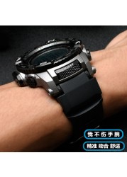 Rubber Wrist Strap For Casio PROTREK PRG-260/270/550/250 PRW-3500/2500/5100 Replacement Black Bracelet 18mm Silicone Watches