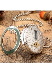 Transparent Glass Musical Pocket Watch Swan Lake Melody Music Watch Antique Pendant Pocket Watch Vintage Quartz Watches Gift