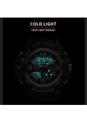 Sport Watch Men Watches Waterproof Alarm Clock Auto Date LED Digital reloj hombre 8036 Military Watches Quartz Wristwatches